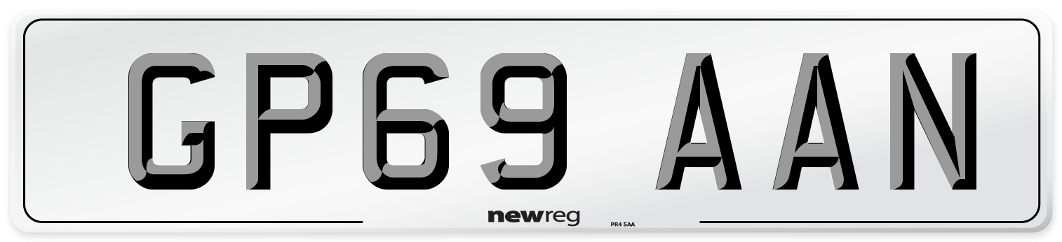 GP69 AAN Number Plate from New Reg